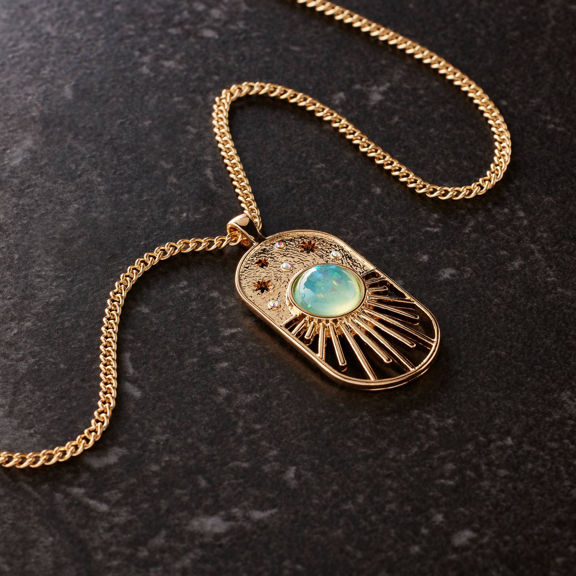 Opal Sunburst Evil Eye Pendant by Bead Landing™